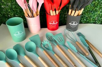 PRA NÃO RISCAR O TEFLON ✅ Kit C/12 Utensílios De…