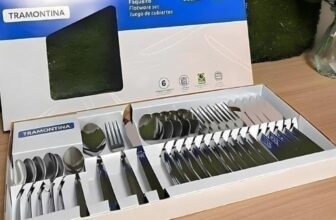 IMPRESSIONAR AS VISITAS Faqueiro em Aço Inox Búzios com 24 Peças Tramontina DE 7…