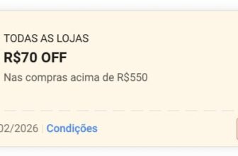 NOVO CUPOM SHOPEE R$70 OFF acima de R$550 cupom: DR4C0Resgate aqui https://s.sh…