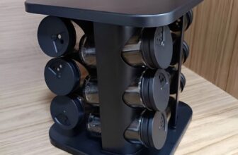 TEMPERO PRA MIM É SÓ SAL E PIMENTA Porta Tempero Inox Giratório Vidro 12 Potes D…