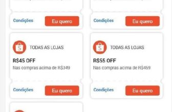 CUPONS SHOPEE RENOVADOScorre que esgota rápidoR$ 20 OFF acima de R$ 169R$ 35 OFF…