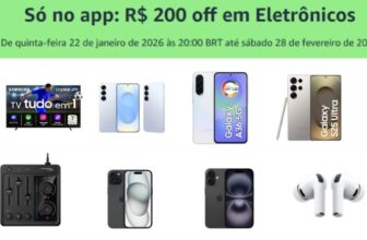 CUPOM NO APP AMAZON R$200 OFF em Eletrônicos selecionados! A promoção será apli…