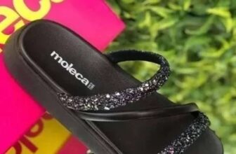 ESSA AQUI PRA PASSEAR NO FINAL DE SEMANA É PERFEITA Sandália Feminina Brilho Str…