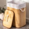 SEM ROUPA SUJA ESPALHADO Cesto de Bambu com Tampa e Alças 50L DE 119 | POR 47,99…