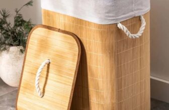 SEM ROUPA SUJA ESPALHADO Cesto de Bambu com Tampa e Alças 50L DE 119 | POR 47,99…