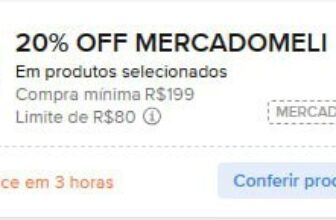 NOVO CUPOM MERCADO LIVRE 20% OFF em R$ 199 limitado a R$ 80 CUPOM: MERCADOMELIA…