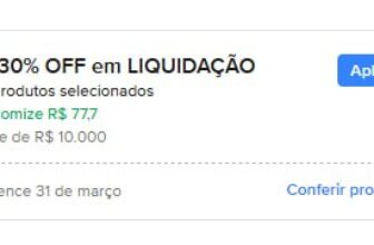 30% OFF EM PRODUTOS SELECIONADOS NO MLClique em “Mostrar mais” e resgate o cupo…