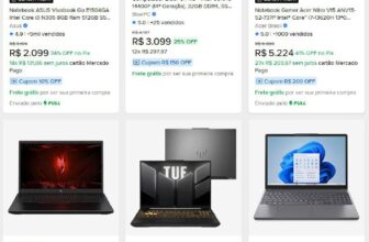 CUPOMZADA ESPECIAL EM NOTEBOOKS  $250 OFF em Notebooks a partir de R$2699,00, l…