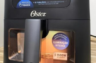 FRITE COM AR TEC Fritadeira Digital Clear Oster 4,6L com Visor Transparente – 22…