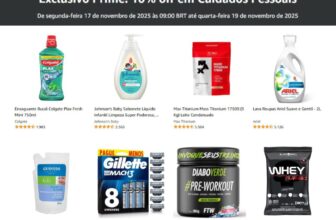 10% OFF EM CUIDADOS PESSOAIS AMAZON Exclusivo membros prime! A promoção será ap…