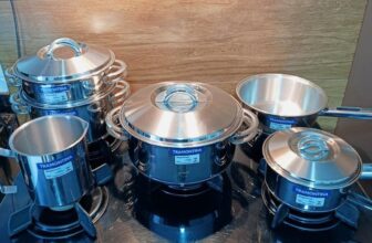 Jogo de Panelas Tramontina Solar em Aço Inox com Fundo Triplo e Tampas de Inox …