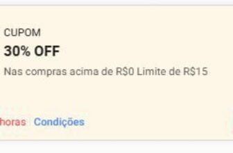 OLHAA O CUPOM NOVIN!!! CUPOM: 11ESQU3NT415OFFAF 30% OFF, com limite de R$ 15 of…