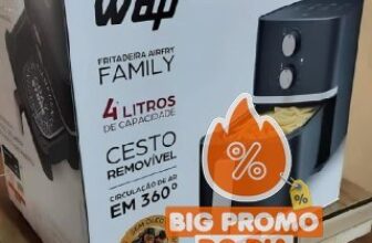 Fritadeira Elétrica Wap Air Fryer Family 4L 1500w DE 398 | POR 179 CUPOM: VALEC…