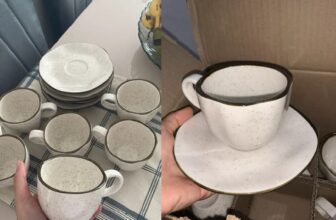 Conjunto De 6 Xícaras Com Pires Ryo Maresia Branco Marrom 220ml Oxford DE 187,0…