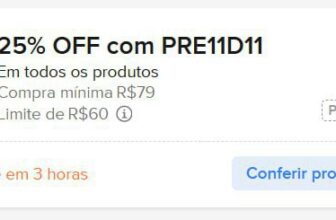 OUTRO CUPOM NO MERCADO LIVRE 25% OFF no site em compras a partir de R$79, limit…