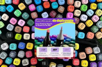 É COR QUE NÃO ACABA MAIS Conjunto Canetas Marcador Canetinha Ponta Dupla 80 Core…