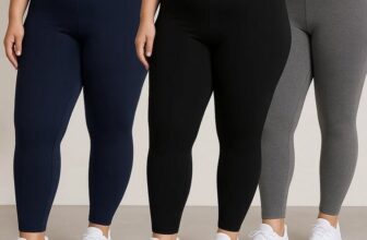 CONFORTÁVEL E SEM MARCAS Kit 3 Calças Plus Size Feminina Legging Grossa Cós Alto…