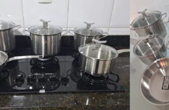 Jogo de Panelas 5 Peças Inox Com Fundo Triplo Electrolux Inox DE 799,90 | POR 4…