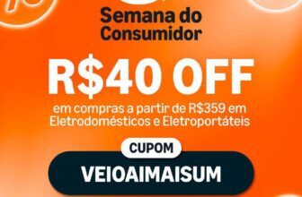 R$40 OFF em compras a partir de R$359 em Eletrodomésticos e Eletroportáteis CUP…