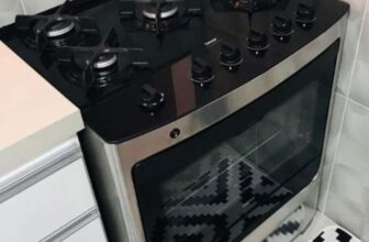 GIGANTESCO O FOGAREIRO Fogão Consul 5 Bocas Com Mesa De Vidro E Trempe De Inox 1…