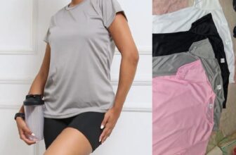 Kit 4 Blusas Feminina Fitness Dry Fit – Várias Opções de Cores POR 43,91 (10,97…