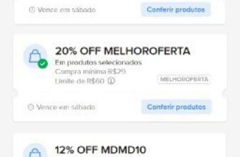 ➡️ 20% OFF em R$29, limitado a R$60 OFF 🎟…