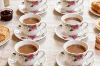 ☕️ Conjunto de Xícara e Pires de Porcelana 12 Peças…