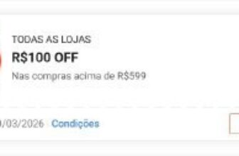 ➡️ R$100 OFF em R$599 🎟 Cupom: M41NNY Resgate aqui:…