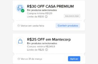 🏠 Móveis ➡️ R$30 OFF em R$129 🎟 cupom: SALDAOCASA…