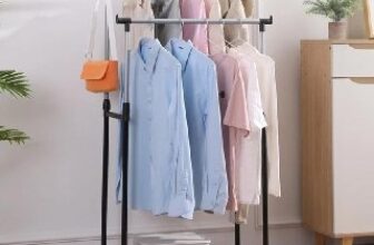 👕 Cabideiro De Chão Com Sapateira e Rodinhas Reguláveis 🔥…