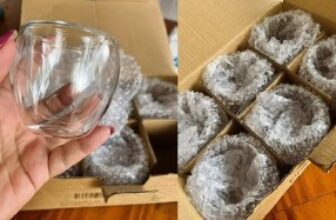 ✅ Kit 06 Copos de Vidro Parede Dupla Belifou 80ml…