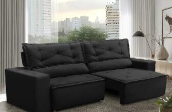 🛋 Sofá Retrátil e Reclinável com Molas 1,80m Livia Suede…