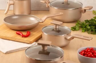 🍳 Conjunto de Panelas Sartin Champagne 5 Peças Cerâmica Mimo…