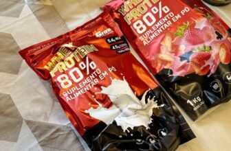 💪 Whey Protein Concentrado 1kg Growth Supplements – Morango 🔥…