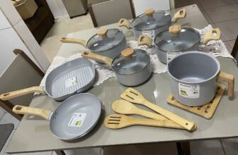 🍳 Jogo De Panelas Mimo Indução Cerâmico 12 Peças Gris…