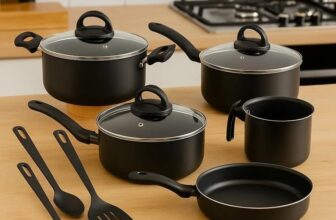 PRA RENOVAR A TUA COZINHA!! Jogo De Panelas com Tampa de Vidro 5 Peças Preto Nac…