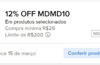 12% OFF a partir de R$29, limitado a R$200 OFF cupom: MDMD10 https://meli.la/2U…