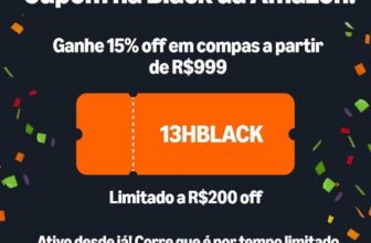 NOVO CUPOM AMAZON   15% OFF em compras acima de R$ 999, Limitado a R$ 200 Cupom…