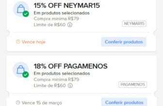 15% OFF em R$79, limitado a R$60 OFF cupom: NEYMAR15 18% OFF em R$79, limitado …