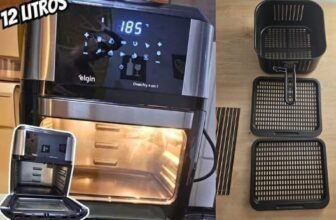 PREÇO EXCELENTE Fritadeira Sem Óleo E Forno Elétrico Oven Fry 12L 4×1 Elgin – 12…