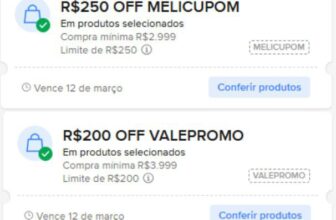 R$250 OFF no site em compras a partir de R$2999, limitado a R$250 CUPOM: MELICU…