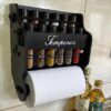 BOR GAURDA OS TEMPERIN Porta Temperos/Condimentos MDF kit 12 Tubetes + Suporte p…