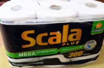 Scala Plus Papel Toalha Mega, 360 Toalhas (3 Rolos de 120 Toalhas Cada) DE 18 |…