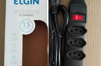 PROTEJA TEUS ELETRONICOS Filtro de Linha 4 Tomadas Elgin 2P+T 10A Preto Bivolt D…
