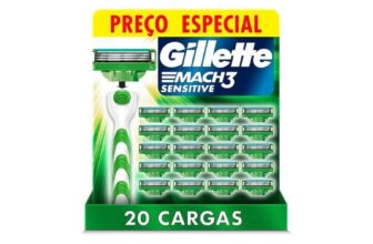 HORA DE DAR UMA APARADA NESSA MATA ATLÂNTICA Gillette Mach3 Sensitive – Carga pa…