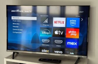 Smart TV 43” Britânia Roku TV POR 927,91 NO PIX Resgate o cupom de R$100 OFF aq…