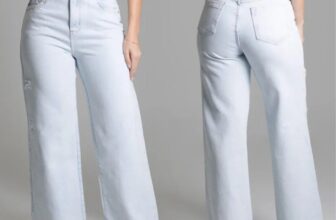PEÇA CHAVE   Calça Jeans Sawary Wide Leg POR 99,81 no Pix https://mercadolivre.c…