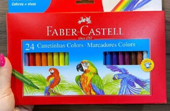 AULINHAS VOLTANDO NÉ?! Canetinha Hidrográfica com 24 Cores Faber-Castell DE 38,8…
