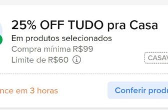 25% OFF em R$99, limitado a R$60 OFF cupom: CASAVIP25 https://meli.la/1wmWcuX…
