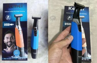 DEIXA A BARBA NO PONTO CERTO Barbeador Elétrico Prova D’água Kemei Azul – Bivolt…